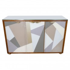 Rectangular glass veneer sideboard